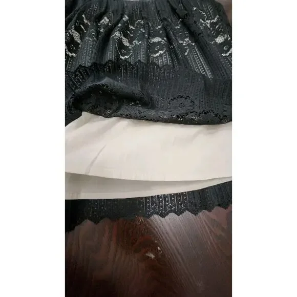 Free People Women's Chic Mini Black Rocco Dress Laced A line Open Back Sz 12 - Picture 8 of 12